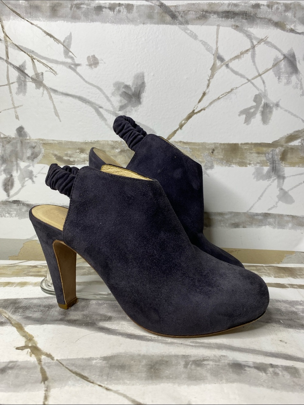 See by Chloe Purple Suede Sabot Slingback Heels Booties